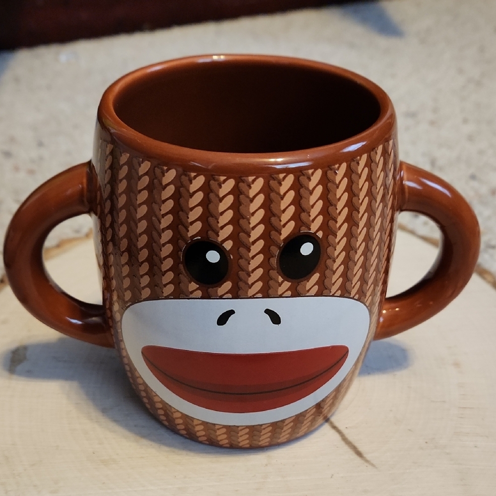 Galerie Brown Sock Monkey Design 2 Handle Mug